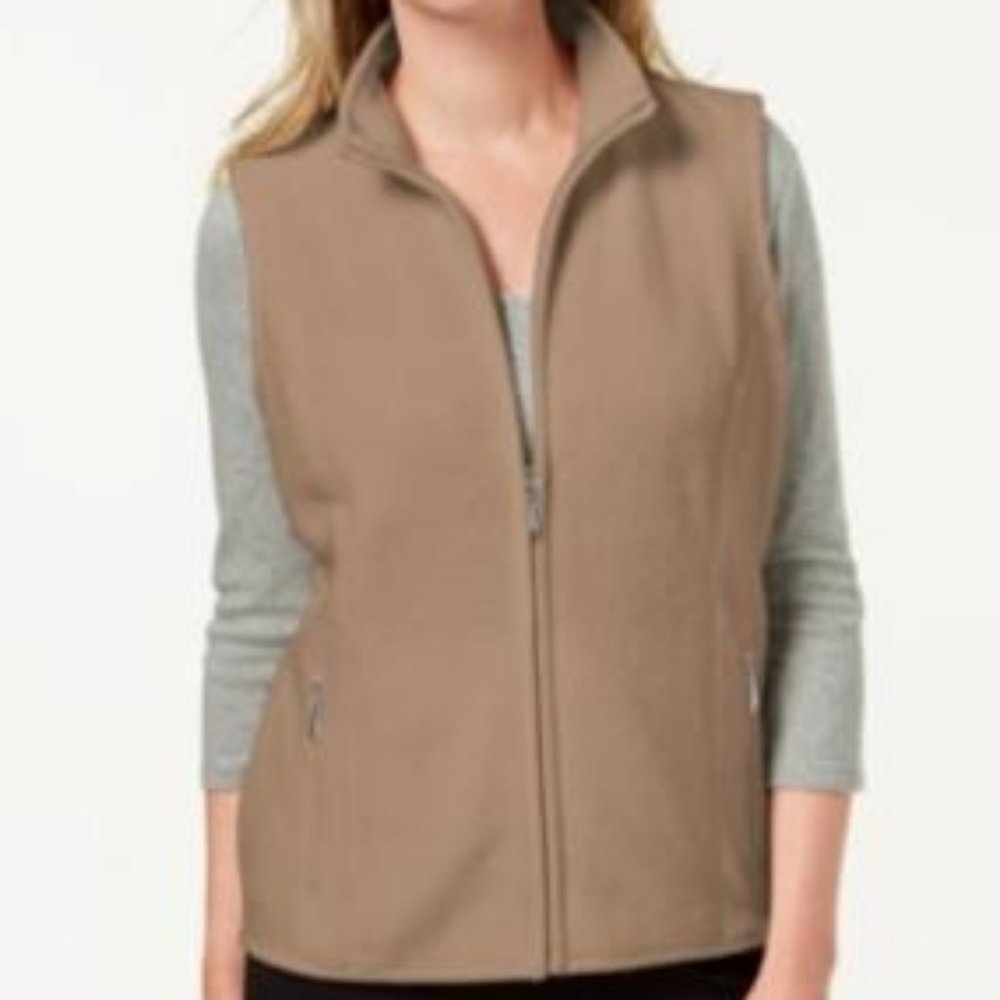 Karen Scott Sport Zip-Up Zero proof Fleece Vest